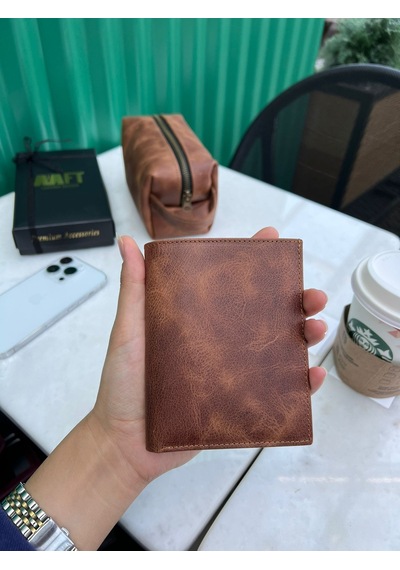Mft Leather Hakiki Deri Erkek Cüzdan - Kartlıklı, İsim Yazılı, Kişiye Özel Gloria 1421 - Tiguan Taba Tiguan Taba