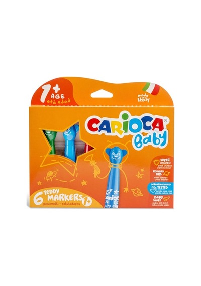 Carioca Keçeli Boya Kalemi Teddy Jumbo Bebek 6 Lı 42815