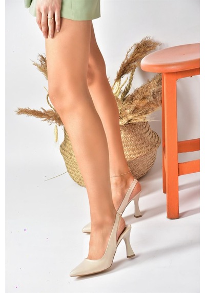 Fox Shoes Ten Kalın Topuklu Kadın Ayakkabı P250149009 Ten Rengi
