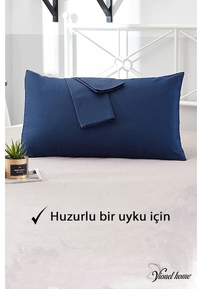 Vionel Home Pamuklu 2'li Yastık Kılıfı 50 x 70 CM Düz Gece Mavisi