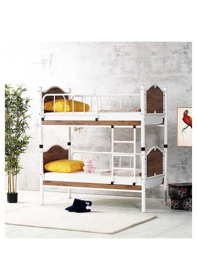 Argimo İnci Baby Çocuk Odası Ahşap Başlık Metal Ranza Ve Karyola Ceviz 90 x 190 CM Argimo İnci Baby Çocuk Odası Ahşap Başlık Metal Ranza Ve Karyola Ceviz 90 x 190 CM