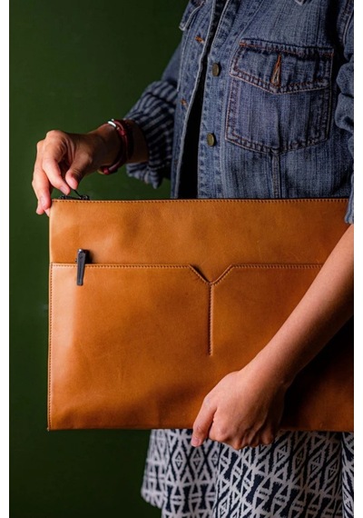 Ryoko Kyoto Folio 13" Deri Laptop Ve Günlük Evrak Kılıfı Evrak Çantası Kahverengi