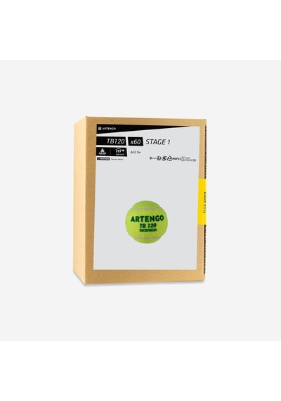 Artengo Tenis Topu - 60 Adet - Yeşil Noktalı - Tb 120