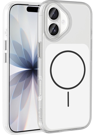 Apple Uyumlu iPhone 17 Kılıf Metal Buton Tasarımlı Zore İkonik Sert Silikon Kapak Beyaz