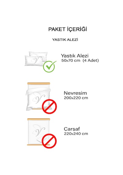 Vionel Home %100 Pamuklu 2'li Yastık Alezi Yastık Kılıfı Su - Sıvı Geçirmez 50 x 70 CM