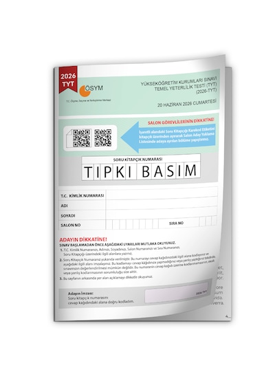 2026 Yks-tyt Ösym Tıpkı Basım Çıkmış Soru Kitapçığı Video/pdf Çözümlü Türkiye Geneli Değerlendirme