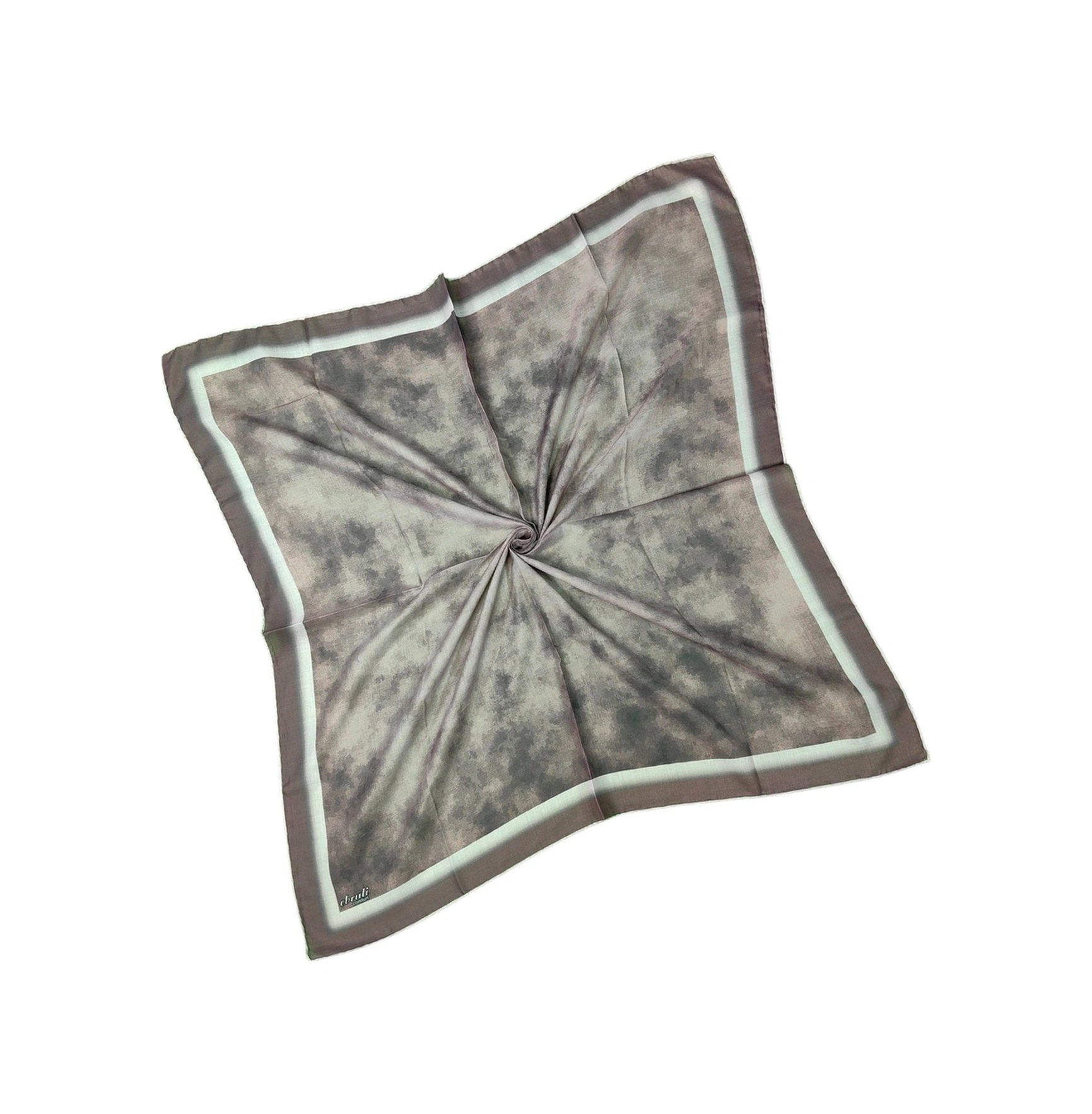 Mim Eşarp Ebruli Soft Pamuklu Desenli Eşarp - 95x95 Cm Toprak