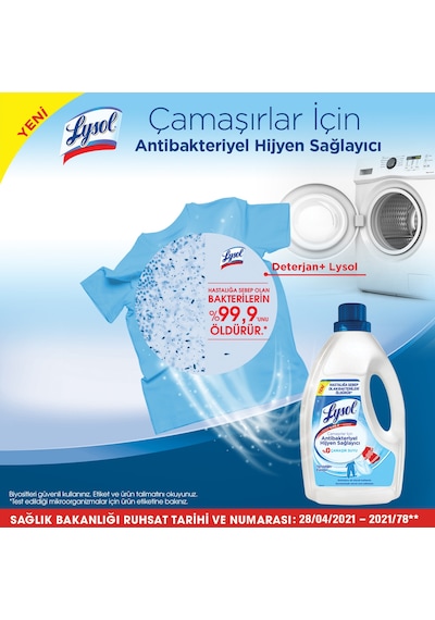 Lysol Çamaşırlar İçin Hijyen Sağlayıcı 2 x 1200 ML