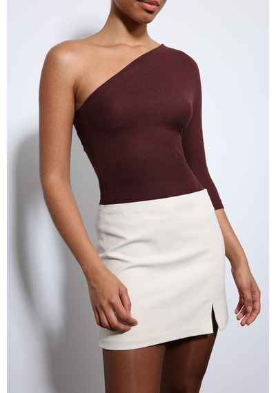 Antioch Asimetrik Yaka Top Bordo