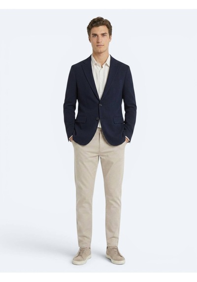 Kip Lacivert Çizgili Comfort Fit Ceket