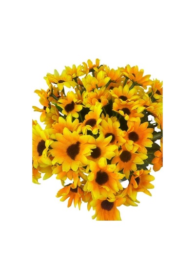 Yapay Çiçek Krem Antik Saksıda Sarı Papatya 23cm