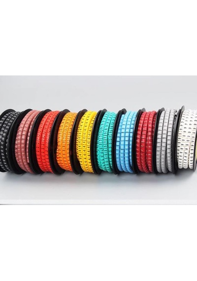 Ec-5 Renkli Kablo İşaretleyici Numaratör 16 Mm² Awg 6-8 100 Adet
