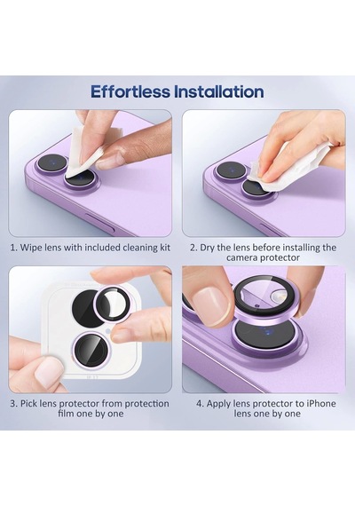 Apple Uyumlu iPhone 17 Kamera Koruyucu Gece Çekim Destekli Premium Safir Lens Koruma Parlak Temperli Cl-12
