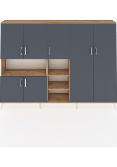Arges Dolap 13 Raflı 7 Kapaklı 220x30x163 Çam-antrasit/çam Çam-antrasit/çam Arges Dolap 13 Raflı 7 Kapaklı 220x30x163 Çam-antrasit/çam Çam-antrasit/çam