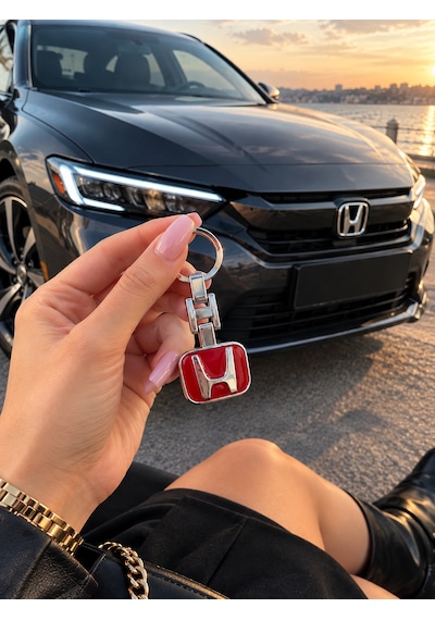 Honda İle Uyumlu Metal Kırmızı Anahtarlık Aksesuar Civic Jazz City