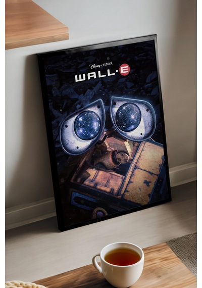 Wall E Siyah Ahşap Çerçeveli Poster, Dekoratif Film Duvar Tablosu