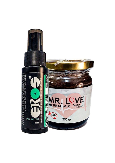 Erosprof101 Büyük Boy Time Stop Sprey 60ml + Msterlove Yetşkin Erkeklere Özel Hareketlendirici 240 Gr