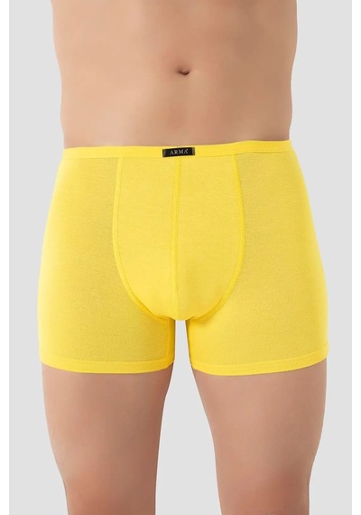 Marivento Premium Yaş Hareket Yumuşak Erkek İnce Bel Lastikli Bambu Boxer Sarı 5'li Paket