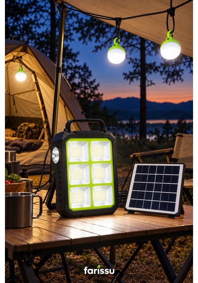 Dat Dt-915p 300w Solar Aydınlatma Seti Siyah