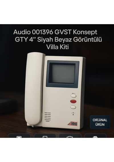 Audio 001396 Gvst Konsept Gty 4 Siyah Beyaz Görüntülü Villa Diafon Kiti Konsept Serisi Kamera + Adaptör Dahil
