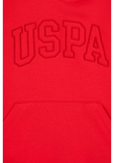 U.S. Polo Assn. Kız Çocuk Kırmızı Kapüşonlu Şardonlu Basic Sweatshirt 50314311-VR030
