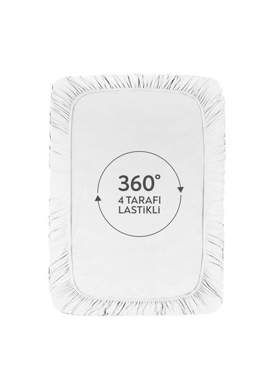 The Berb %100 Pamuklu Tek/çift Kişilik Lastikli Penye Çarşaf Fitted Jersey Beyaz, 120x200 Genel
