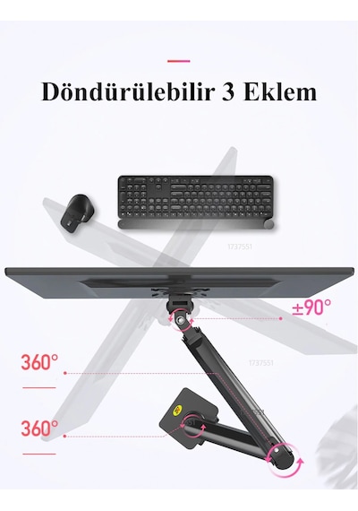 North Bayou NB F195A 22-32" Çift Kol Amortisörlü Monitör Tutucu Stand