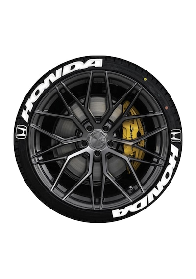 Lastik Yazısı Honda Büyük Boy Araç Lastik Stiker 31mm 8adet Beyaz