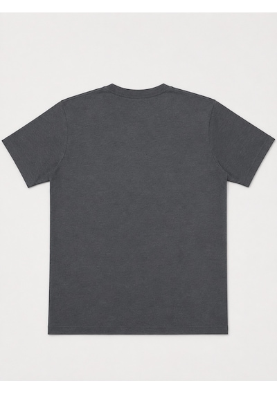 Büyük Beden Çizgili Düğmeli Waffle Erkek Tshirt Antrasit