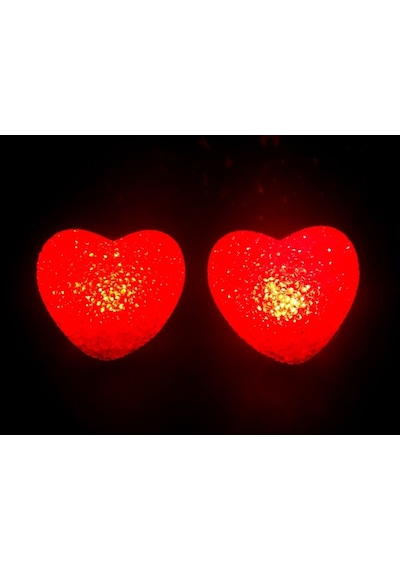 Led Işıklı Kırmızı Kalp Gece Lambası Çok Renkli