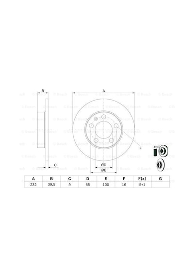 Volkswagen Golf 4 Arka Fren Diski 1.6232 Mm 1997-2004 Bosch