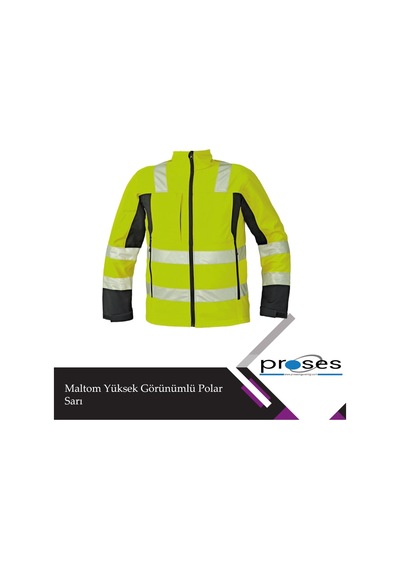 Maltom Yüksek Görünümlü Softshell Ceket - Sarı