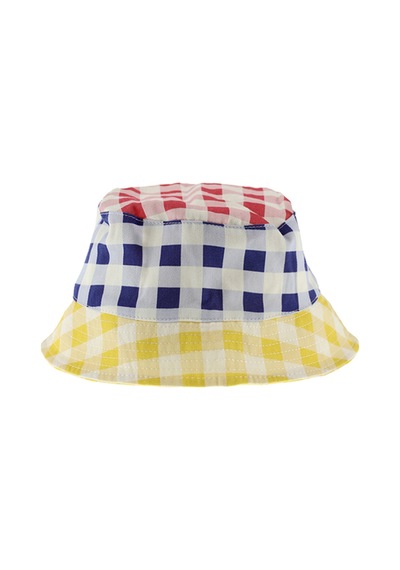 Panço Unisex Çocuk Kare Desenli Kova Şapka Multi