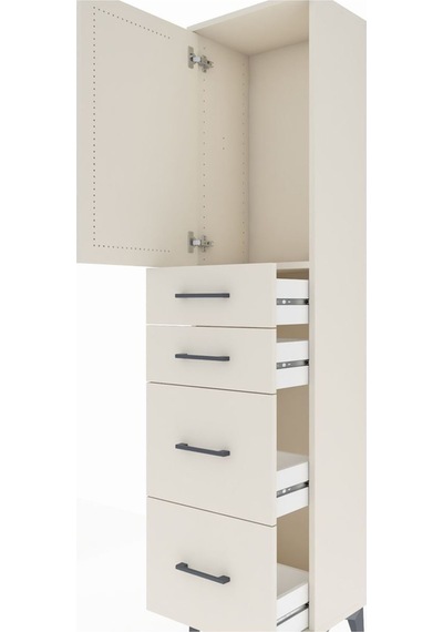 Arges Dolap Tek Raflı 4 Çekmeceli Tek Kapaklı 44x30x182 Aytaş... Aytaşı