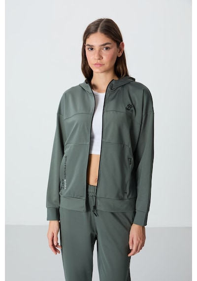 Tommy Life Çağla Kapüşonlu Gizli Cep Detaylı Standart Kalıp Kadın Eşofman Takımı - 95306 Çağla