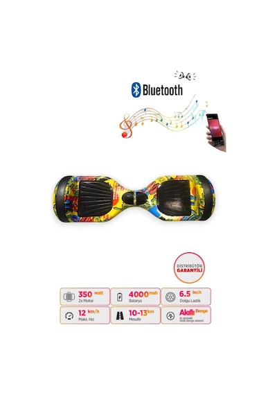 Citymate Hoverboard 6.5 inch Elektrikli Kaykay Scooter Bluetooth Hoparlörlü D21