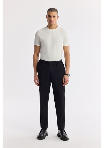 Avva Erkek Siyah Yandan Cepli Beli Lastikli Soft Touch Comfort Slim Fit Pantolon A51y3217