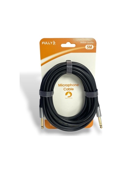 Fully 5metre 6.3mm Erkek-erkek Mono Gitar Kablo - Siyah