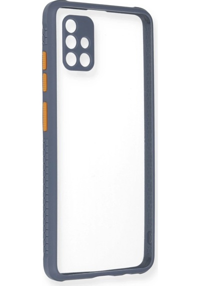 Gld-spt- Newface Samsung Uyumlu Galaxy A71 Kılıf Miami Şeffaf Silikon - Gri