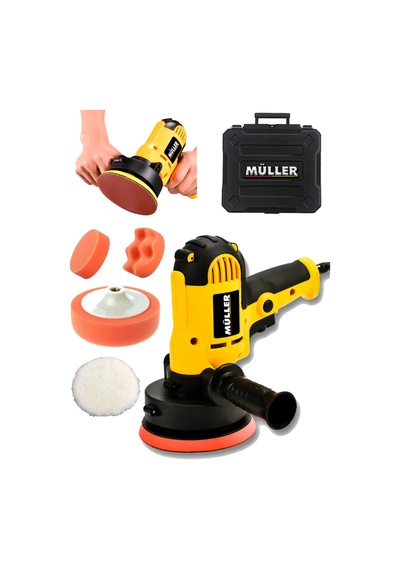 Pro Müller Wax 1000 Motor Korumalı Metal Şanzıman Devir Ayarlı Zımpra Pasta Cila Polisaj Makinesi Çantalı