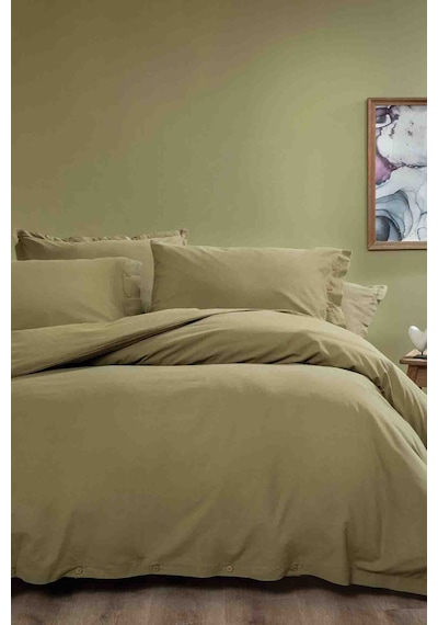 Yataş Bedding Plain Çift Kişilik Ranforce Yıkamalı Nevresim Takımı - Yeşil