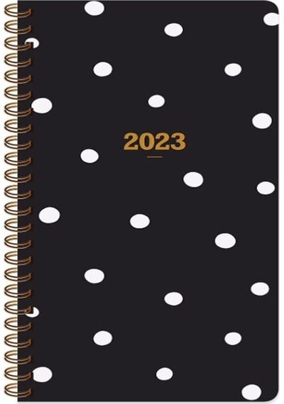 2023 8x16cm Haftalık Cep Ajandası Haftalık Spiralli Puantiyeli Belirsiz
