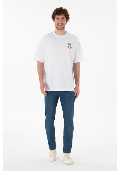 U.S. Polo Assn. Erkek Oversize Fit Bisiklet Yaka Beyaz Tişört 50305904-VR013