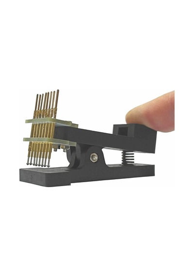 8 Pin Programlama Aparatı 2.54mm Pogo Pin Yaylı Mandal Klips Seri Üretim Entegre Hızlı Prog.