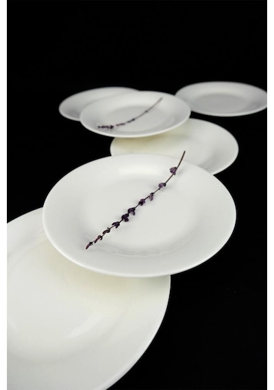 Digithome İstanbul 6 Lı Porselen Pasta Ve Sunum Tabağı Seti 19 Cm Krem - Tl4036327 C320.003