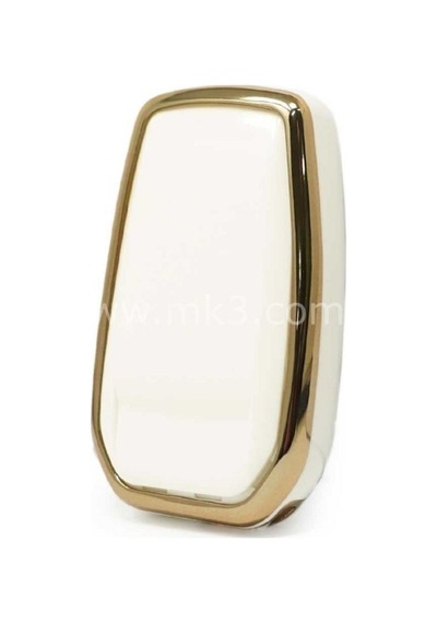 Gma Keys Lüx Toyota Corolla Flama X Pack 3 Buton Nano Anahtar Kılıfı Beyaz Gold Altın Renk 1.ci Kalite