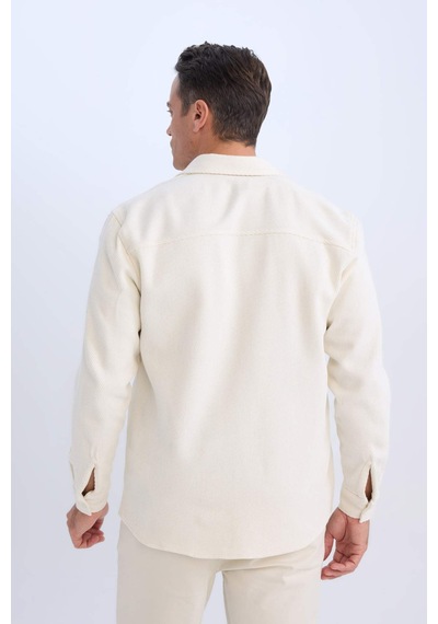 DeFacto Relax Fit Polo Yaka Flanel Uzun Kollu Gömlek D1061AX24WNER98 DeFacto Relax Fit Polo Yaka Flanel Uzun Kollu Gömlek D1061AX24WNER98