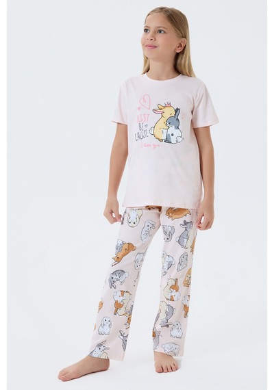 Rolypoly Kız Çocuk Pembe Pijama Takım Rp3774-c-v2 Pembe