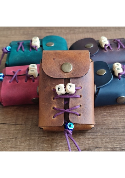 Sumerian Leather Craft Deri Sigara Kılıfı Kişiye Özel Taba