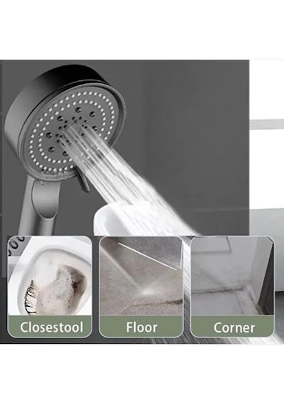 Siyah Duş Başlığı Set Banyo Duş Başlığı Siyah Plastik Diğer